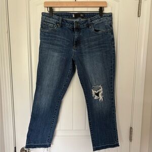 Kut from the Kloth Blue Ankle Cropped Jeans Distressed
